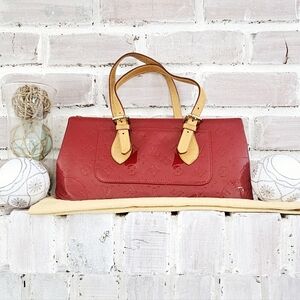 Louis Vuitton Red and Tan Handbag